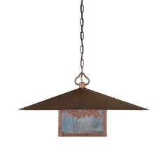 Vintage Large Square Arts & Crafts Copper Pendant