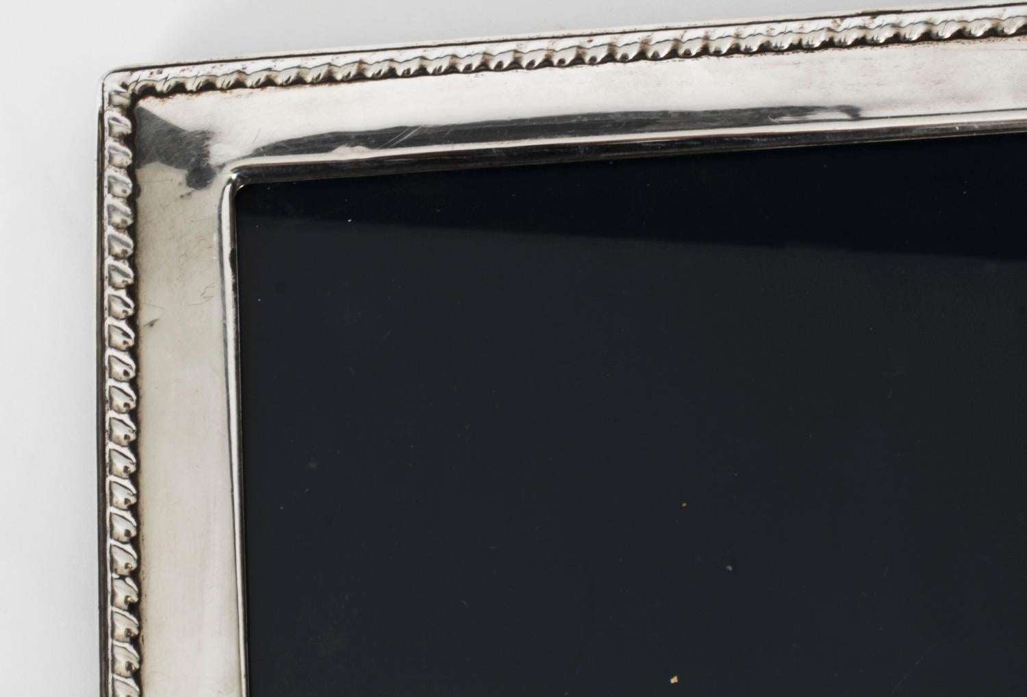 Vintage Large Sterling Silver Photo Frame by Zimmerman Ltd, Dated 2012 In Good Condition In London, GB