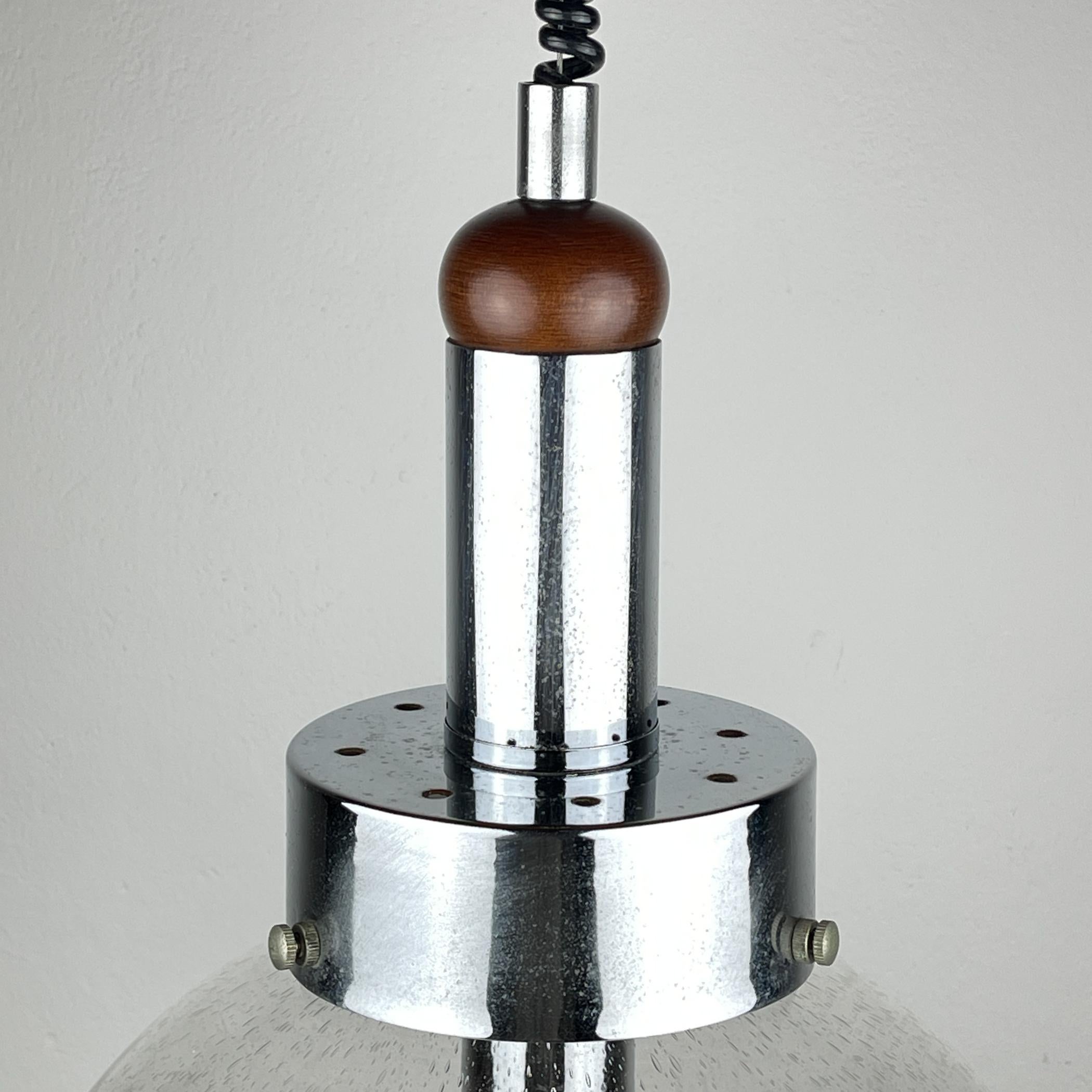 Vintage Large Swirled Murano Glass Pendant Lamp by Vistosi, Italy 1970s For Sale 7