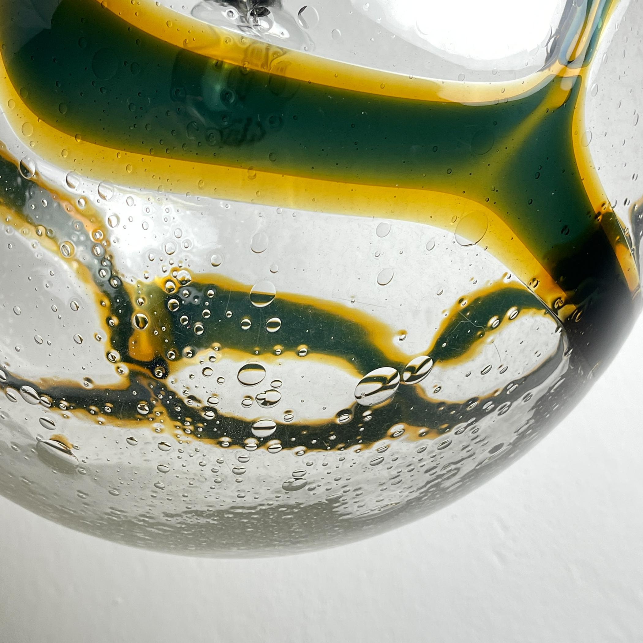 Vintage Large Swirled Murano Glass Pendant Lamp by Vistosi, Italy 1970s For Sale 9