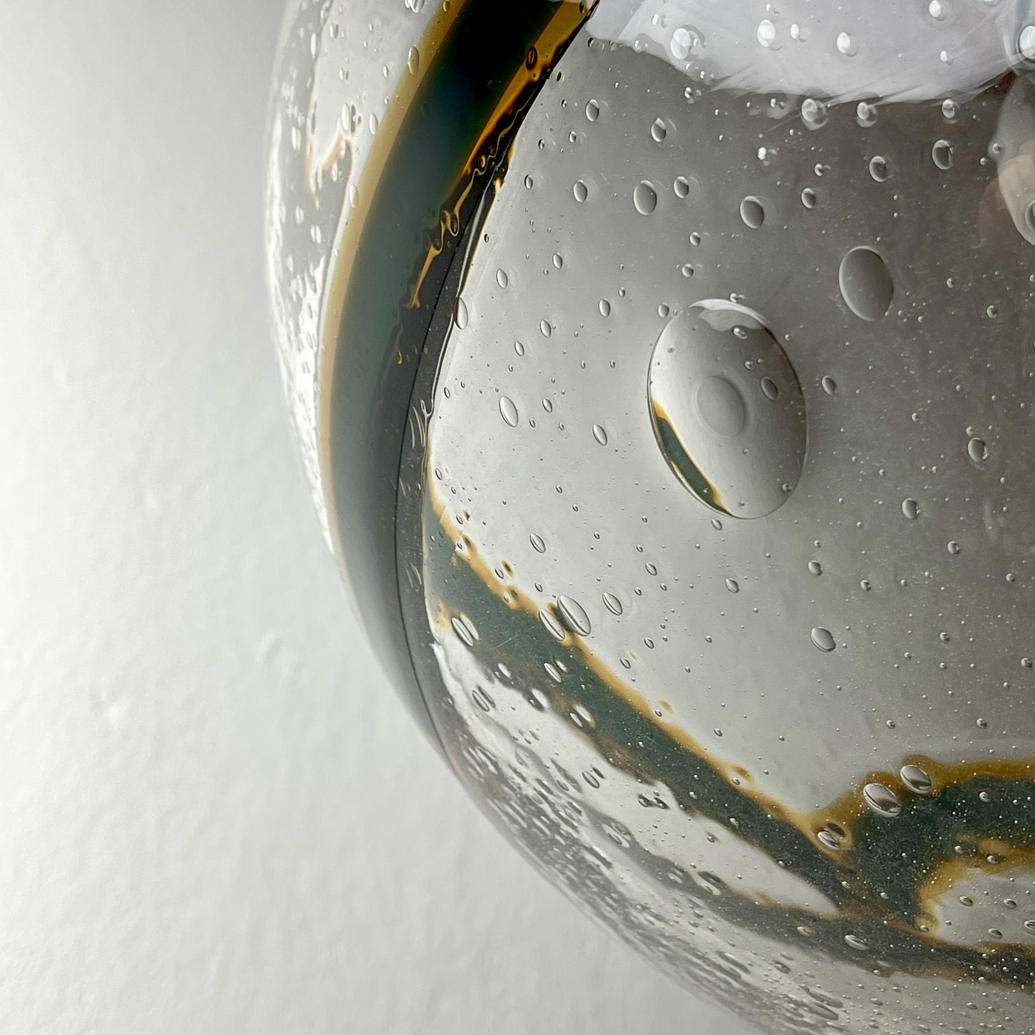 Vintage Large Swirled Murano Glass Pendant Lamp by Vistosi, Italy 1970s For Sale 10