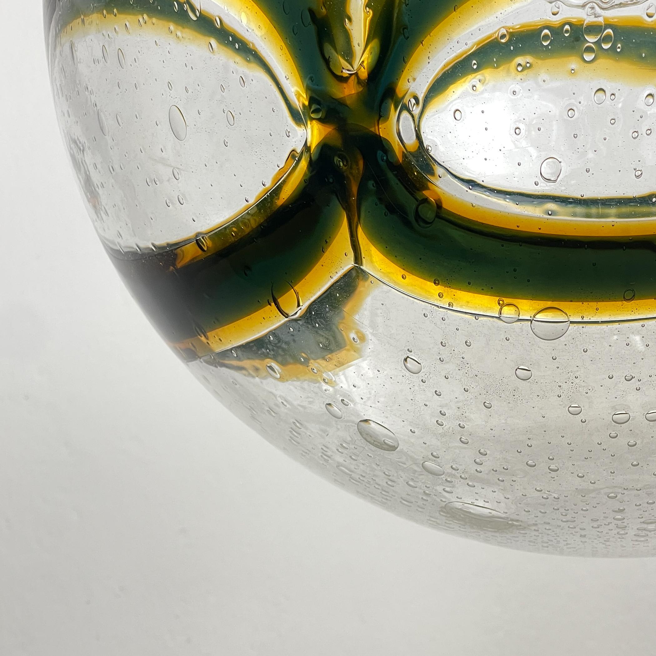 20th Century Vintage Large Swirled Murano Glass Pendant Lamp by Vistosi, Italy 1970s For Sale
