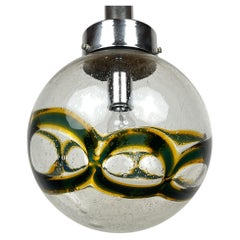 Grande lampe suspendue vintage en verre de Murano tourbillonné de Vistosi, Italie, années 1970