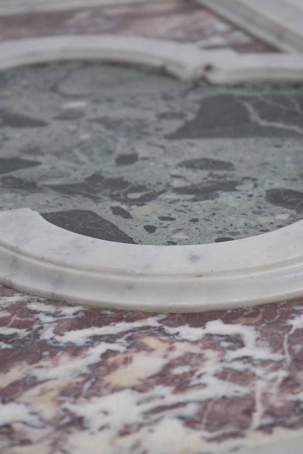 Vintage Large Table in Various Marbles and Iron 4