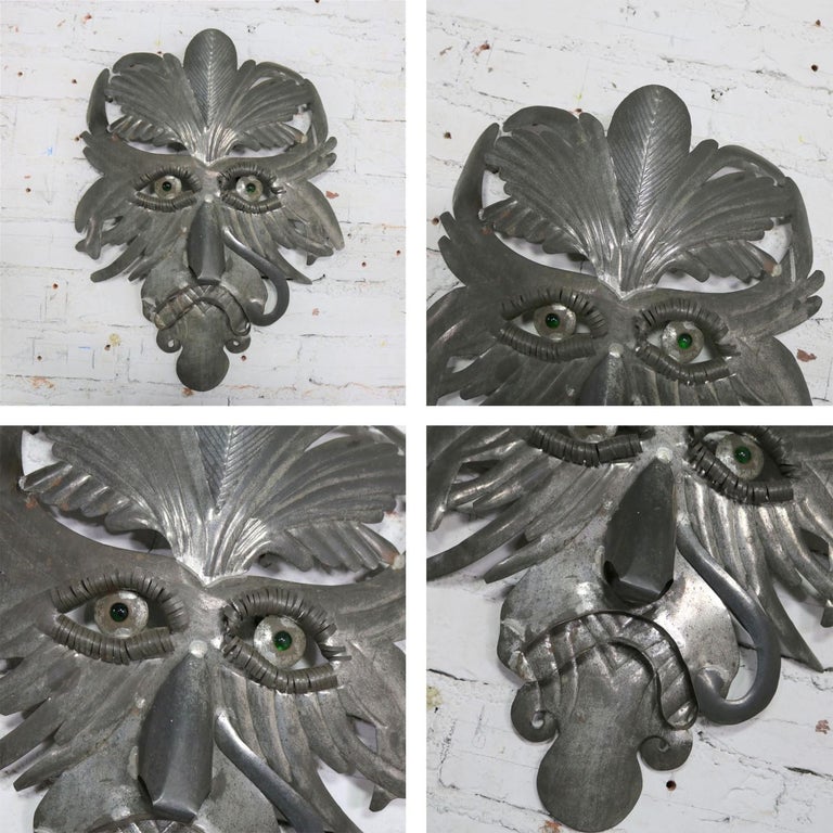 Vintage Large Tin Mexican Folk Art Masks at 1stDibs