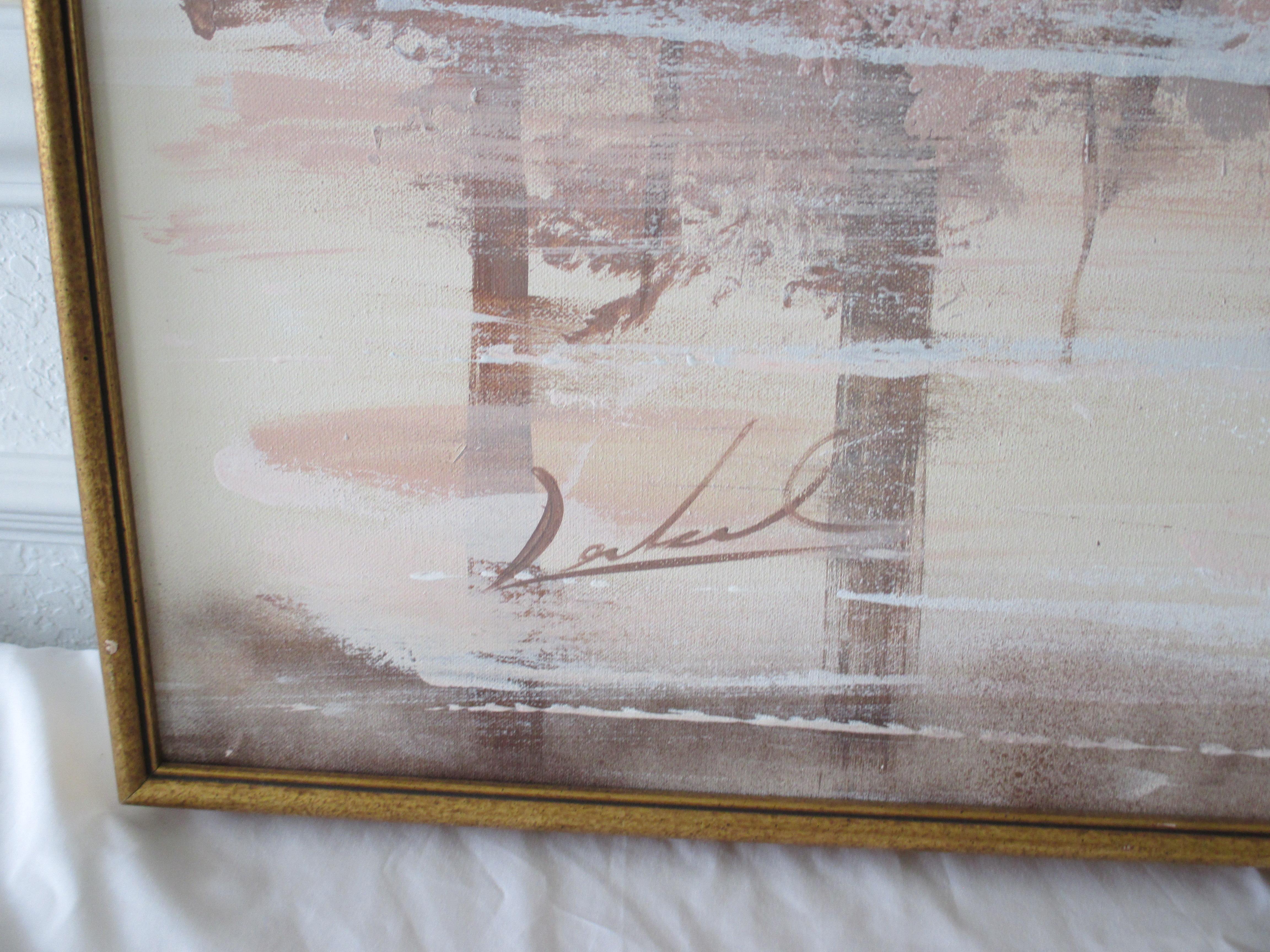 Vintage Large Tropical Pink Painting For Sale 1