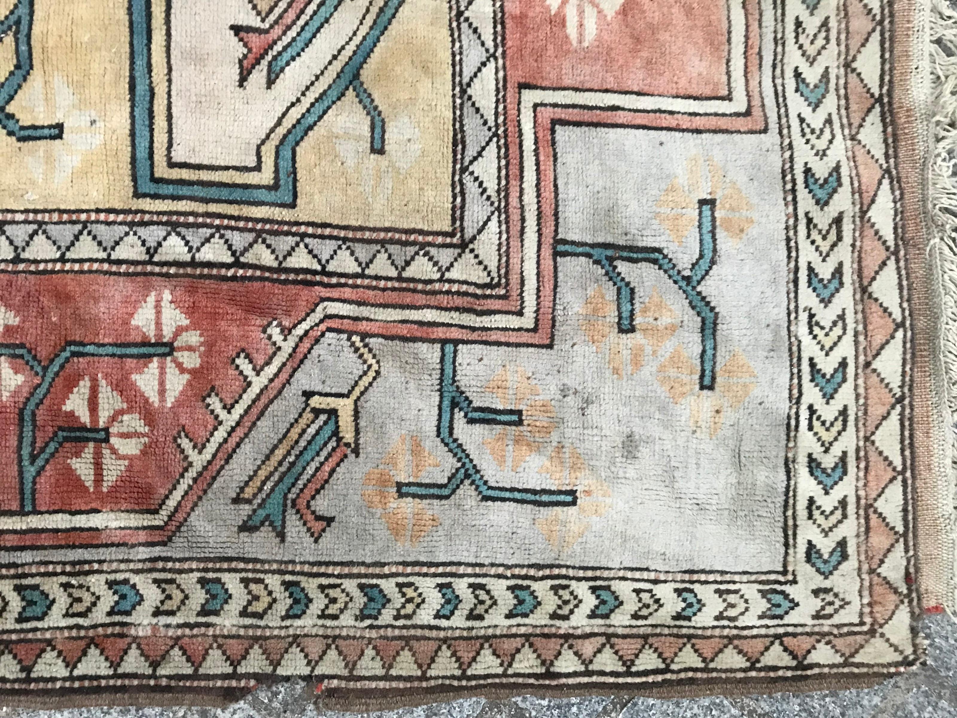 Großer türkischer Kars-Teppich, Vintage (Wolle) im Angebot