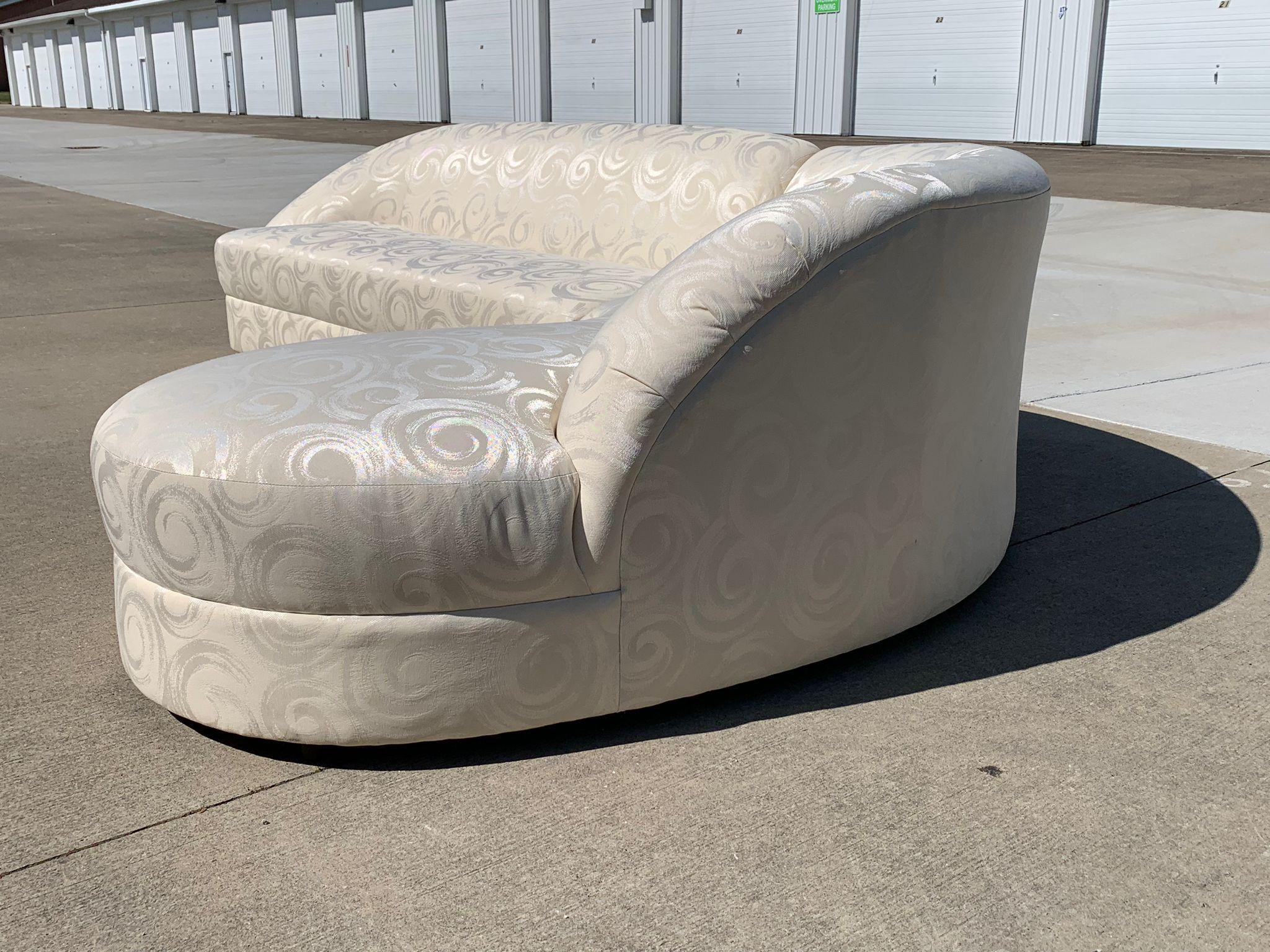 Vintage Large Two-Piece Postmodern Curved Sectional In Good Condition For Sale In Medina, OH