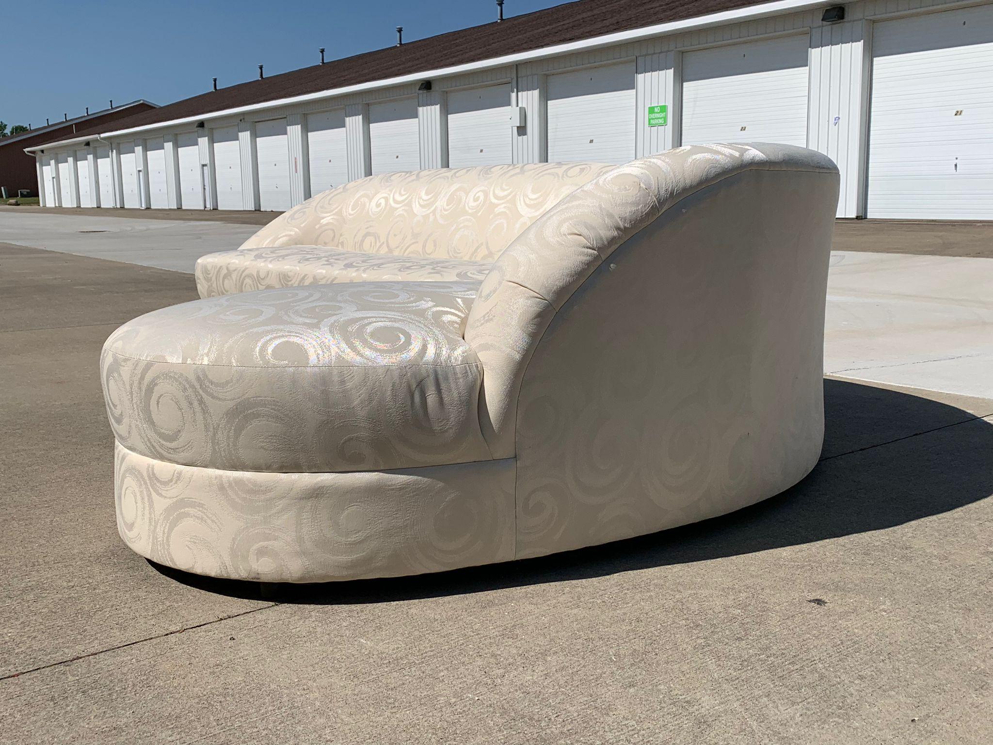 Late 20th Century Vintage Large Two-Piece Postmodern Curved Sectional For Sale