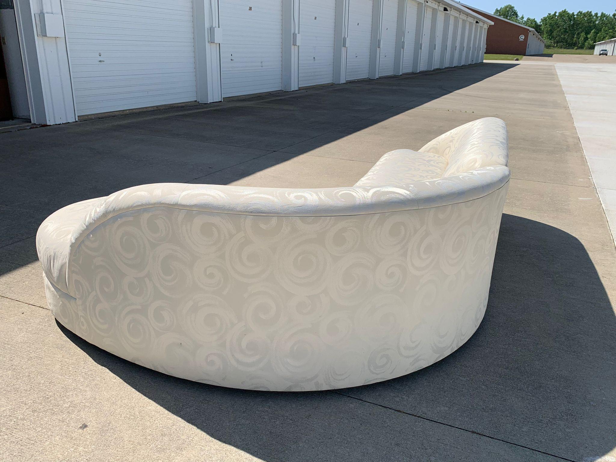 Vintage Large Two-Piece Postmodern Curved Sectional For Sale 2