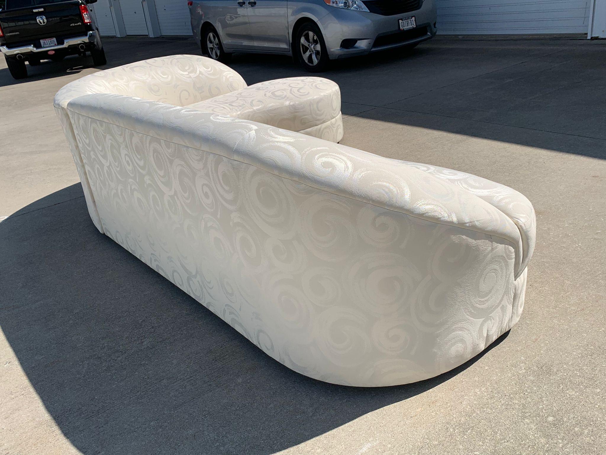 Vintage Large Two-Piece Postmodern Curved Sectional For Sale 3