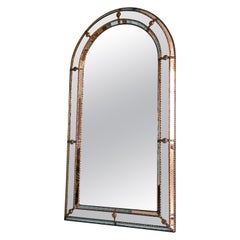 Vintage Large Venetian Mirror Hollywood Regency in Gold Spain 1990s