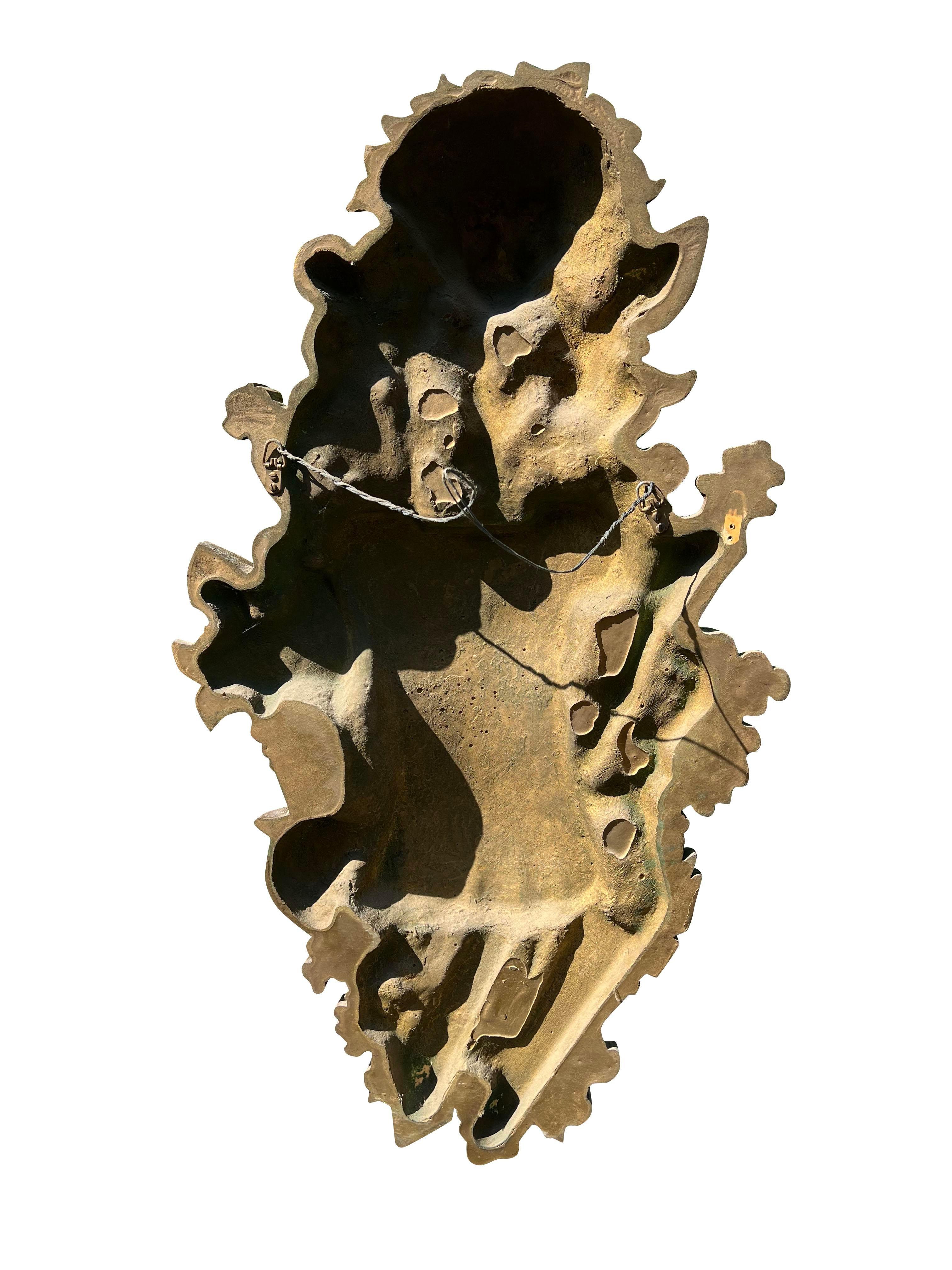 Vintage Large Wall Art Form Lion Knights Sword Sculpture Medieval Style For Sale 3