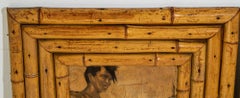 Reed Bamboo Framed 1960's Large Wall Art Print