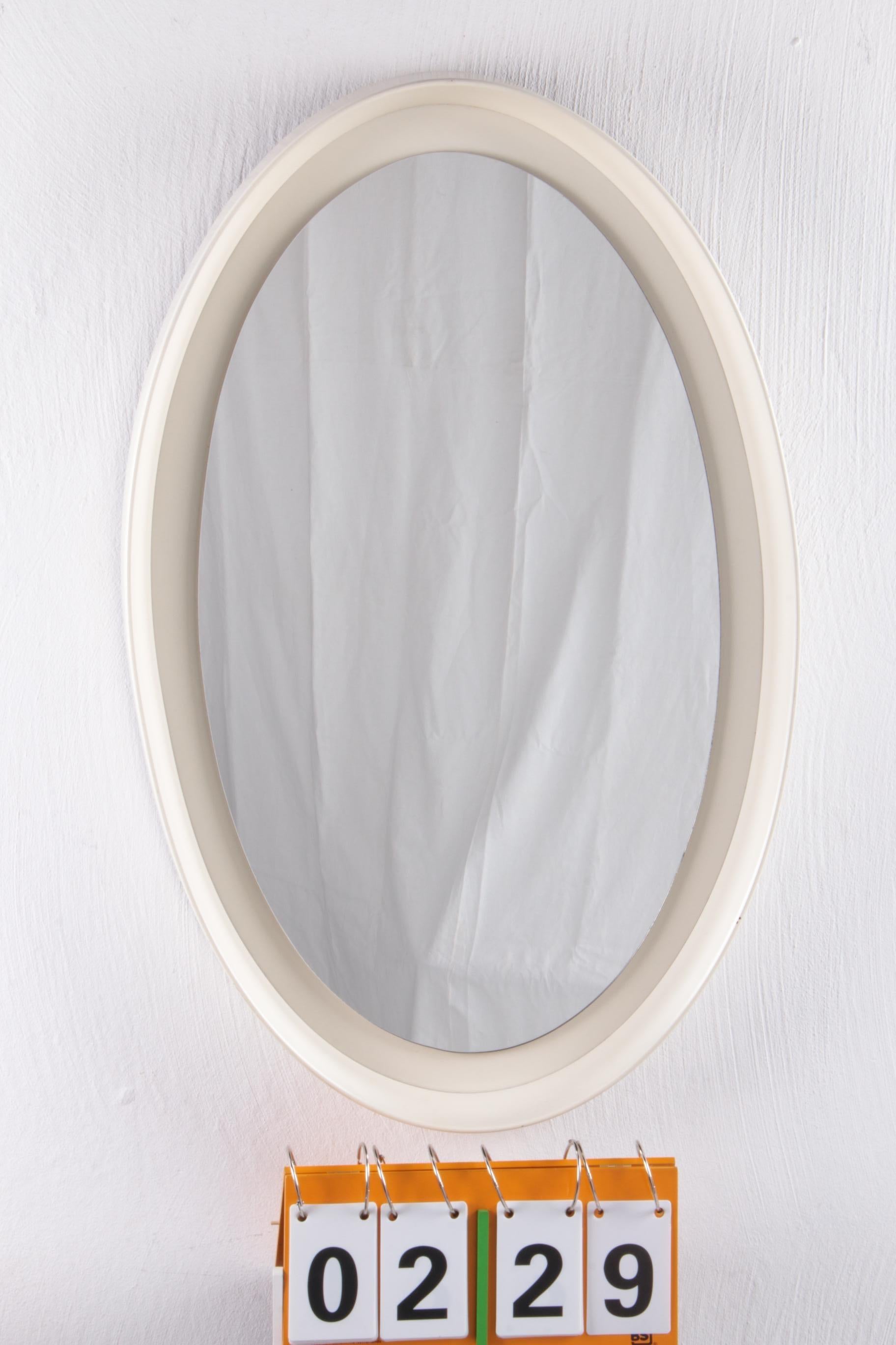 large white wooden mirror