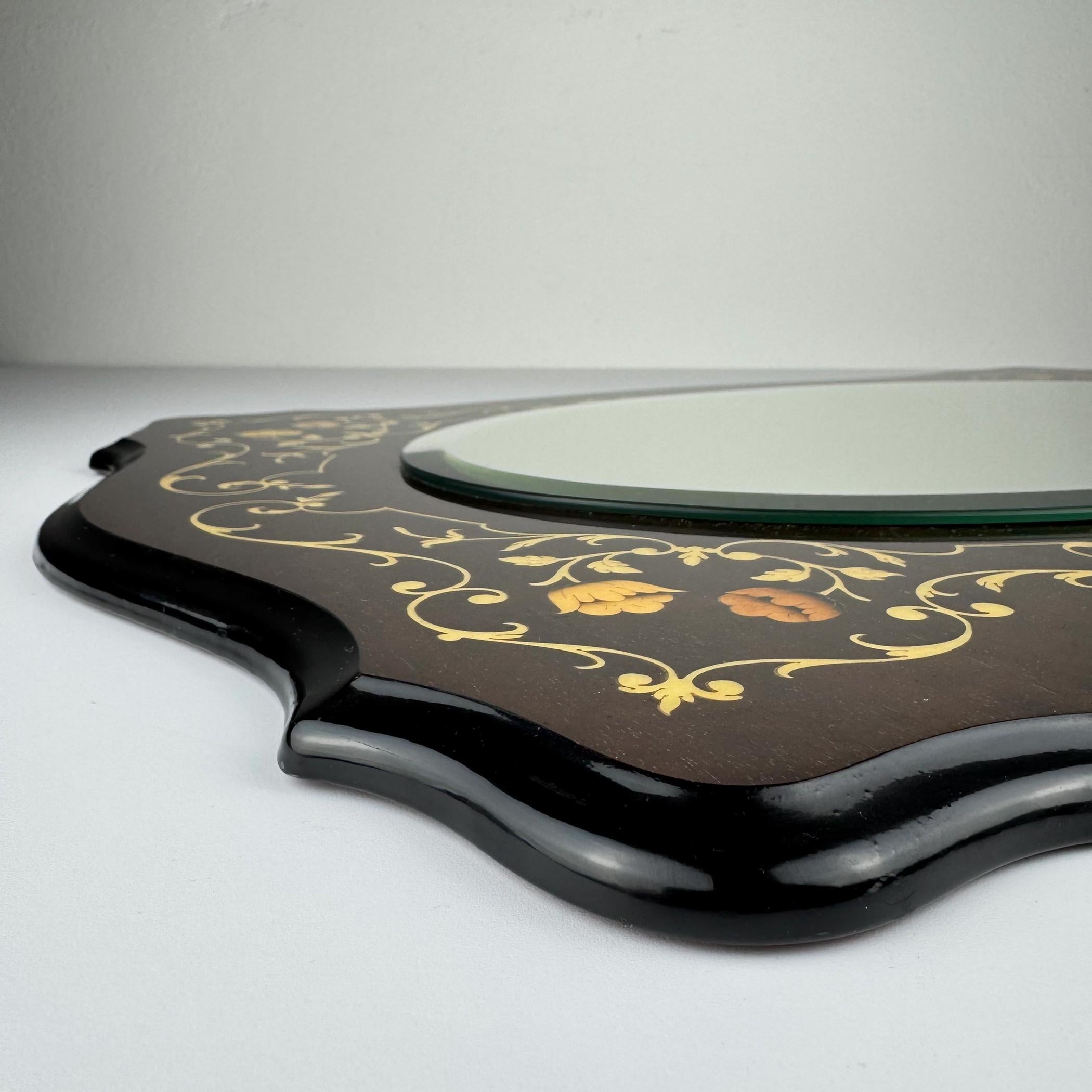 Grand miroir vintage en bois, Italie 1970 en vente 5