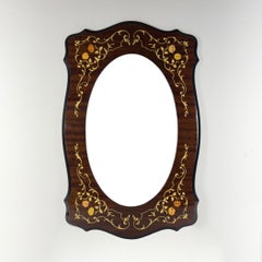 Vintage large wooden mirror, Italy 1970s