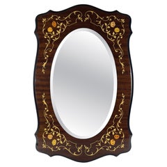 Grand miroir vintage en bois, Italie 1970