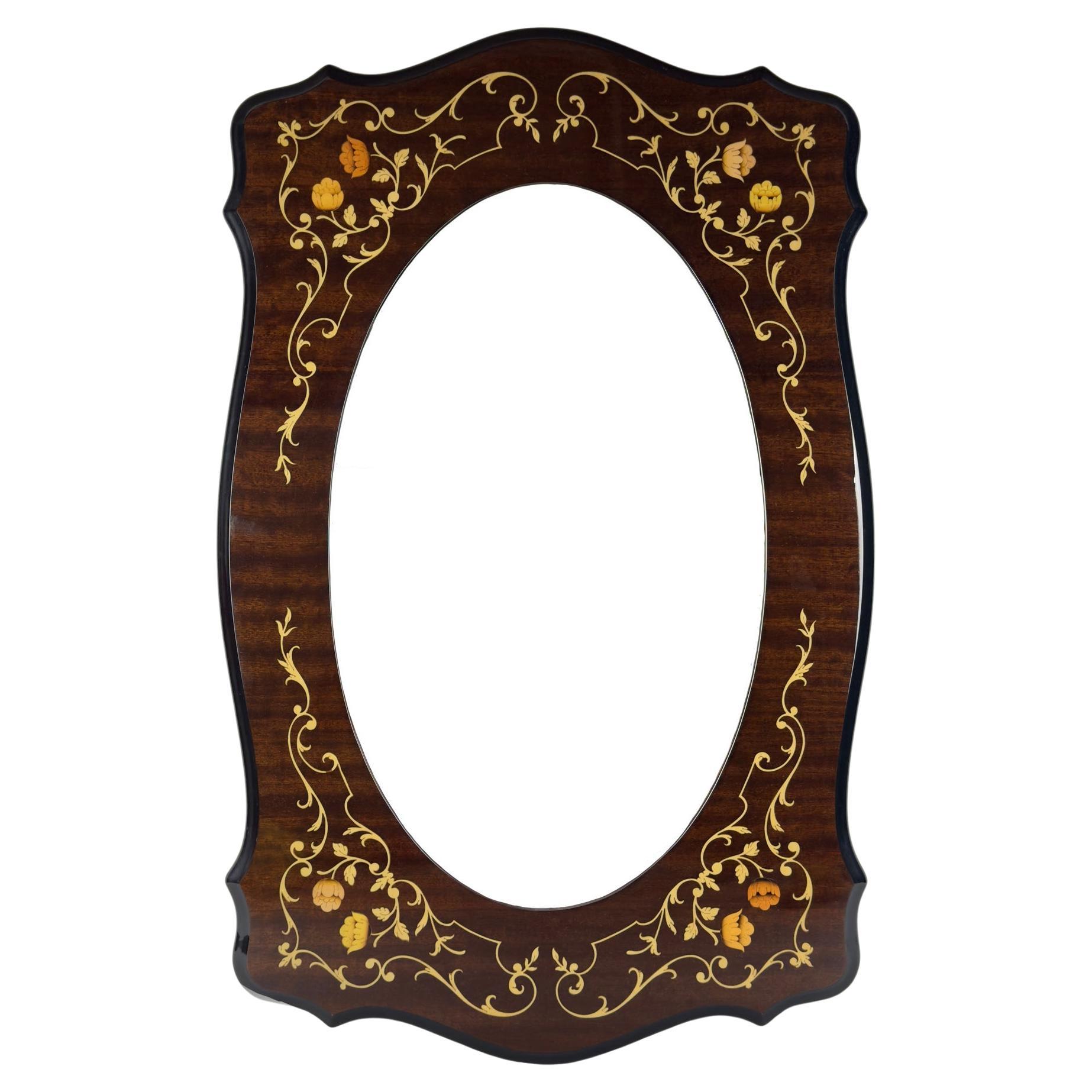 Grand miroir vintage en bois, Italie 1970