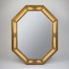 Vintage Large Wooden Wall Mirror, Italy 1930s, Antique home decor