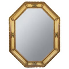 Vintage Large Wooden Wall Mirror, Italy 1930s, Antique home decor