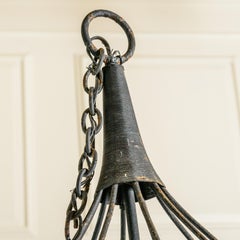 Vintage Large Wrought Iron 10 Candle Lights Chandelier