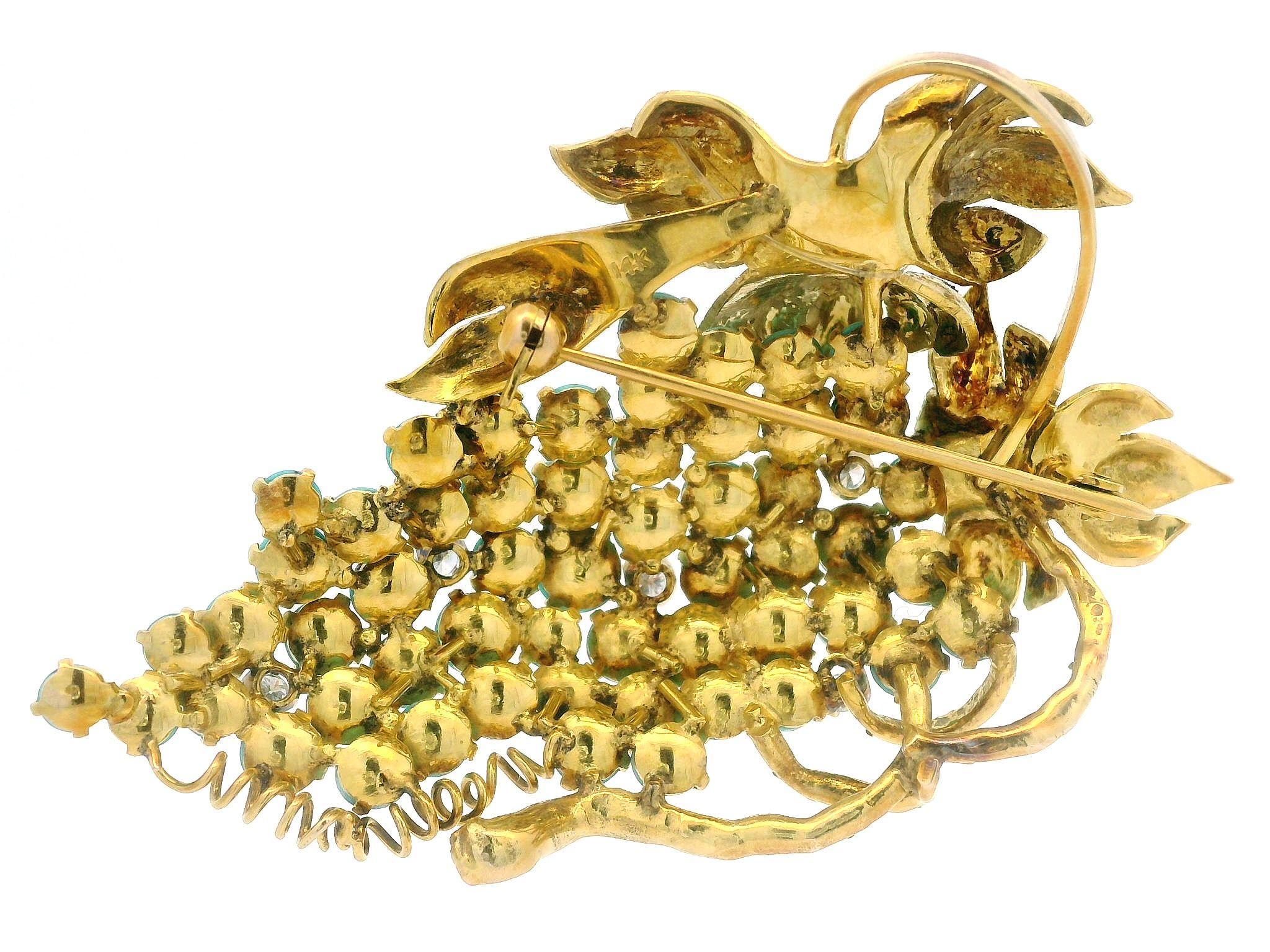 --A. Stone: --
(5) Diamanti Nature autentici - Taglio Brillante Rotondo - Incastonati - Colore G/H - VS2/SI1- 0,32ctw (circa)
Numerosi turchesi genuini naturali - taglio cabochon rotondo - incastonatura - variazione naturale del colore - colore blu