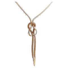 Vintage Lariat Gold Plated Necklace, 1970s