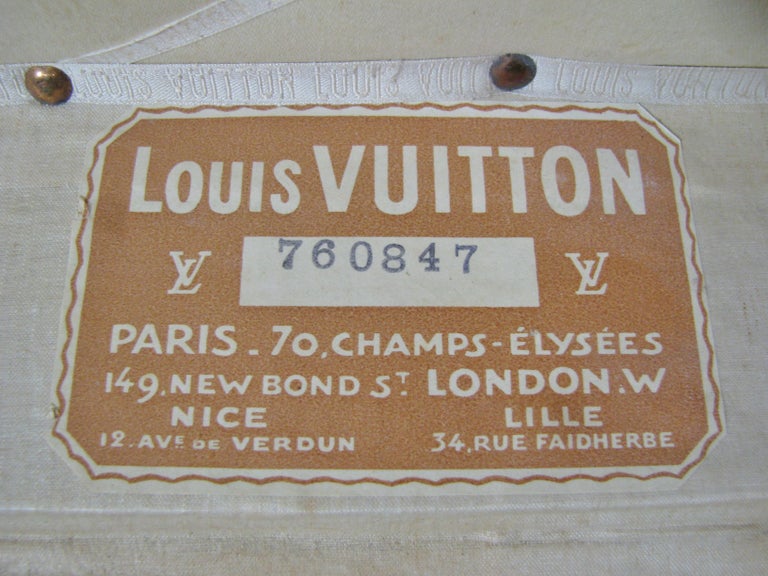 Vintage Late 1920s Louis Vuitton Steamer Trunk with Original Trays and Label For Sale at 1stdibs