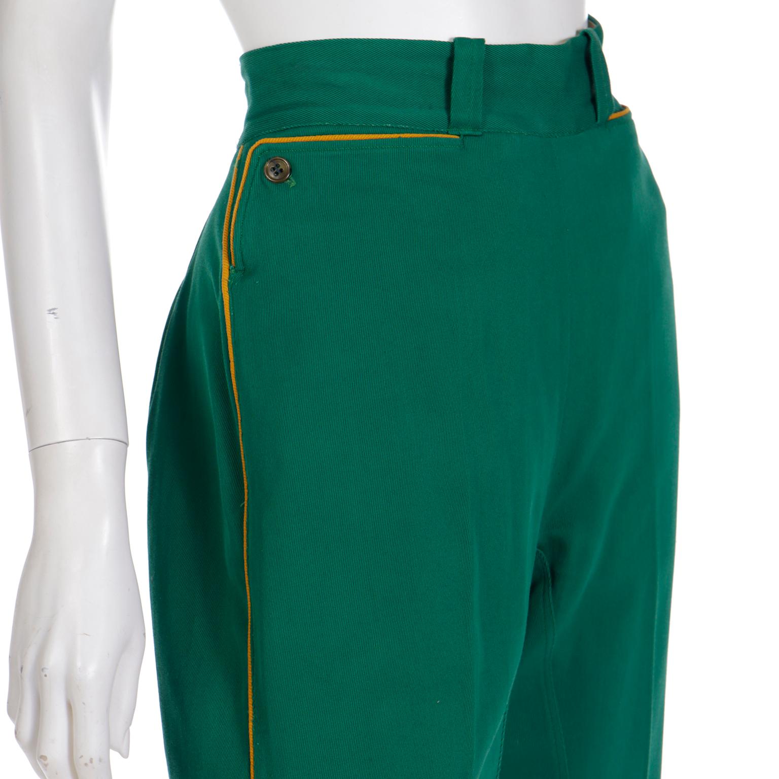 Vintage Late 1940s Green Western Cowgirl 2 Pc Gabardine Shirt & Pants Outfit For Sale 7