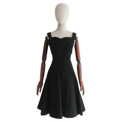  Used Late 1950's Black Christian Dior Dress UK 8 US 4