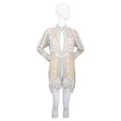 Vintage late 1960's Louis Feraud Silk Chiffon Beaded Jacket UK 8-10 US 4-6