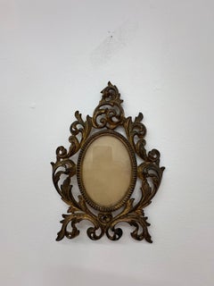 Vintage late 19th C Ornate Gold Baroque Picture or mirror Frame Rococo Oval