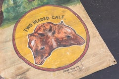 Vintage Late 19th Century Canvas Circus Carnival Midway Folk Art Sideshow Banner