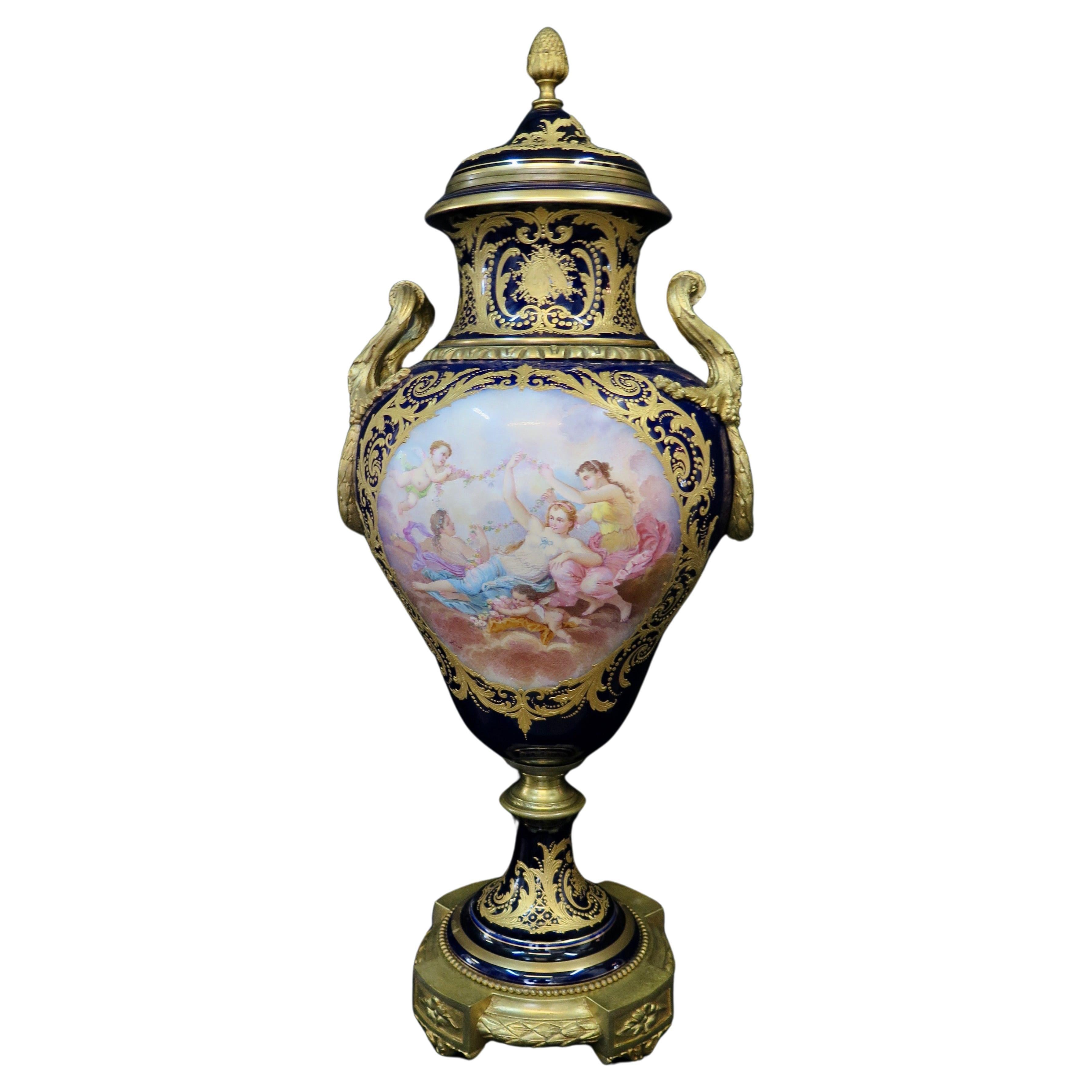 Vintage Late 19th Century Palace Size Sevres Urn