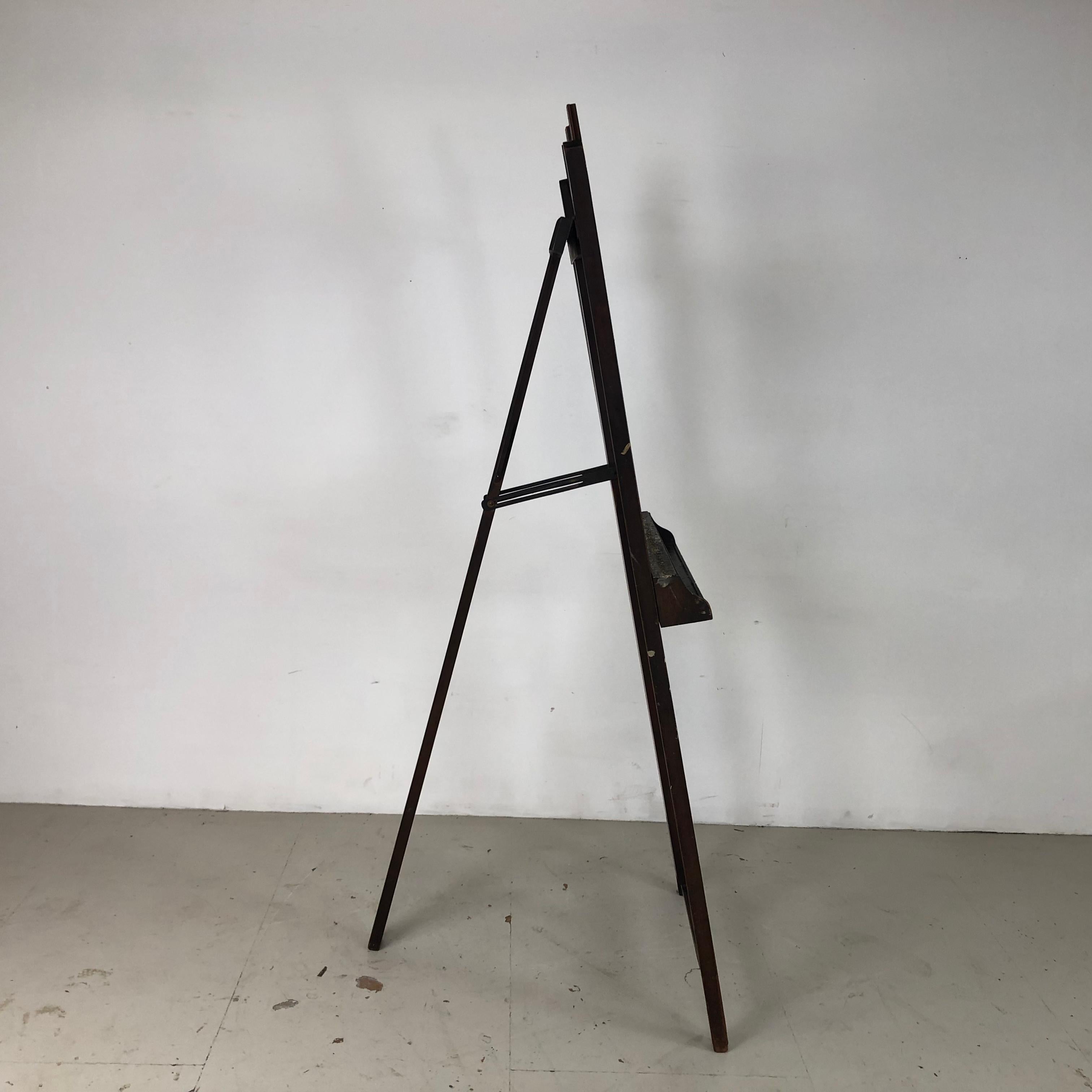Vintage Late 19th Century Reeves Oak Artists' Easel In Good Condition For Sale In Lewes, East Sussex