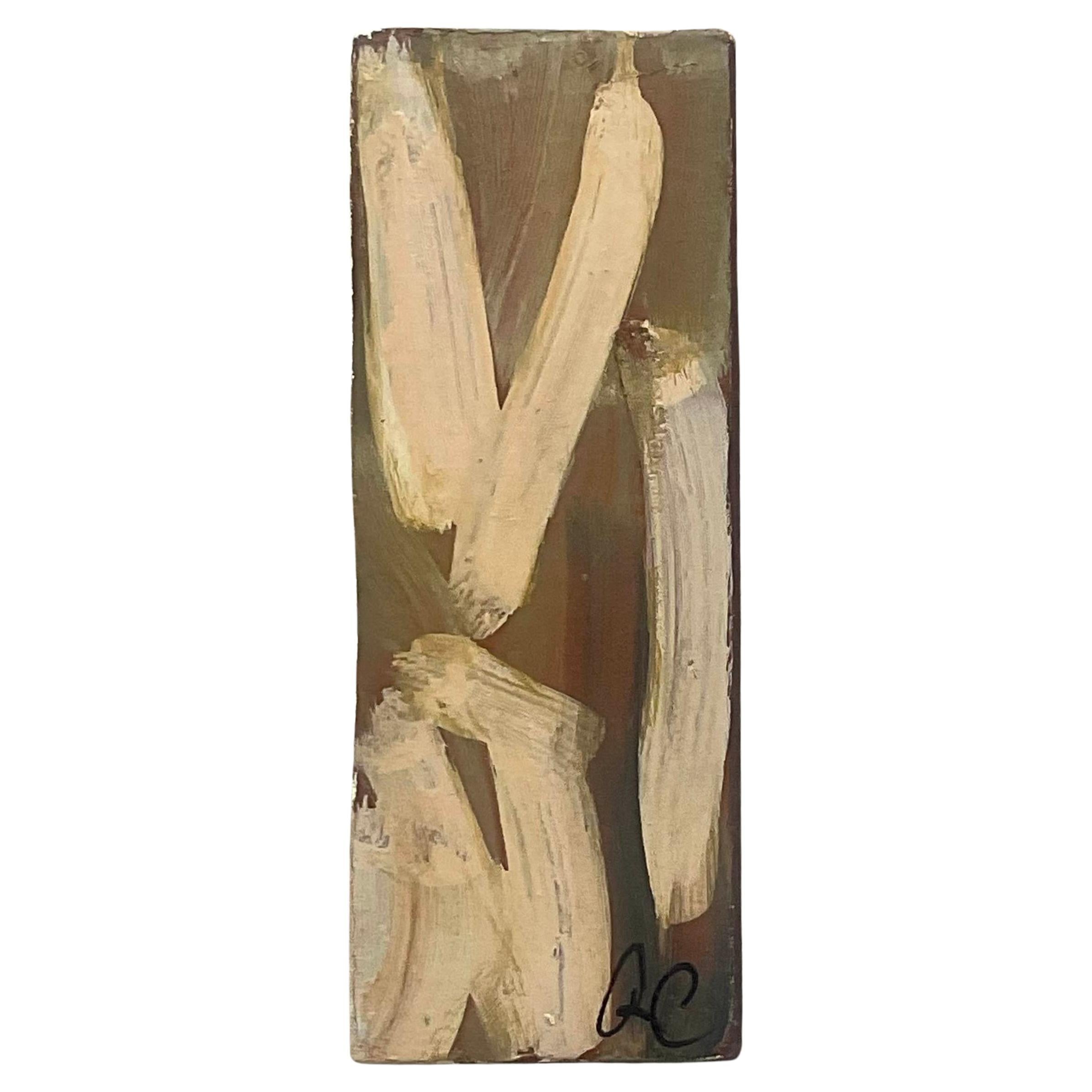 Arte abstracto vintage de finales del siglo XX- Firmado