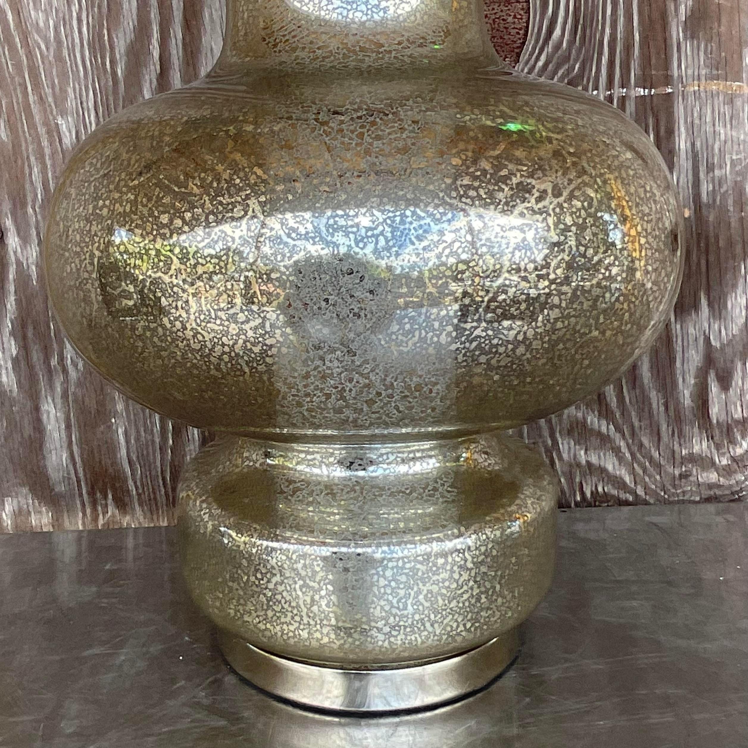 Vintage-Lampe aus Quecksilberglas von Boho aus dem späten 20. Jahrhundert im Zustand „Gut“ im Angebot in west palm beach, FL