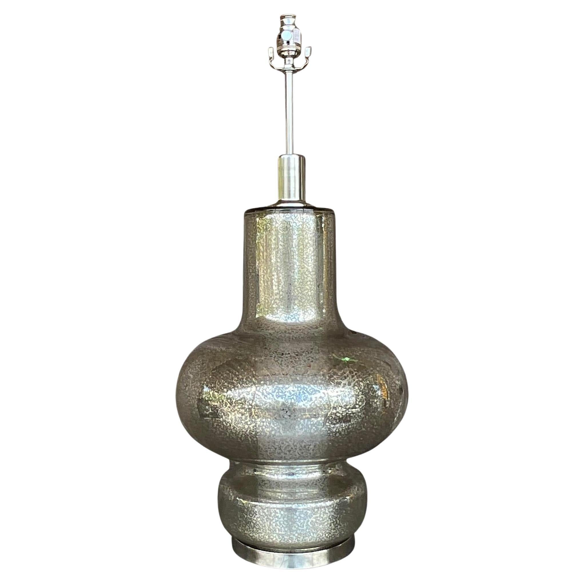 Vintage Late 20th Century Boho Mercury Glass Lamp