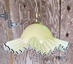 Vintage Late 20th Century Boho Pleated Murano Glass Pendant