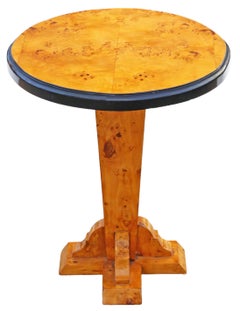 Lampe sur pied ou table d'appoint en loupe d'if vintage de la fin du 20e siècle
