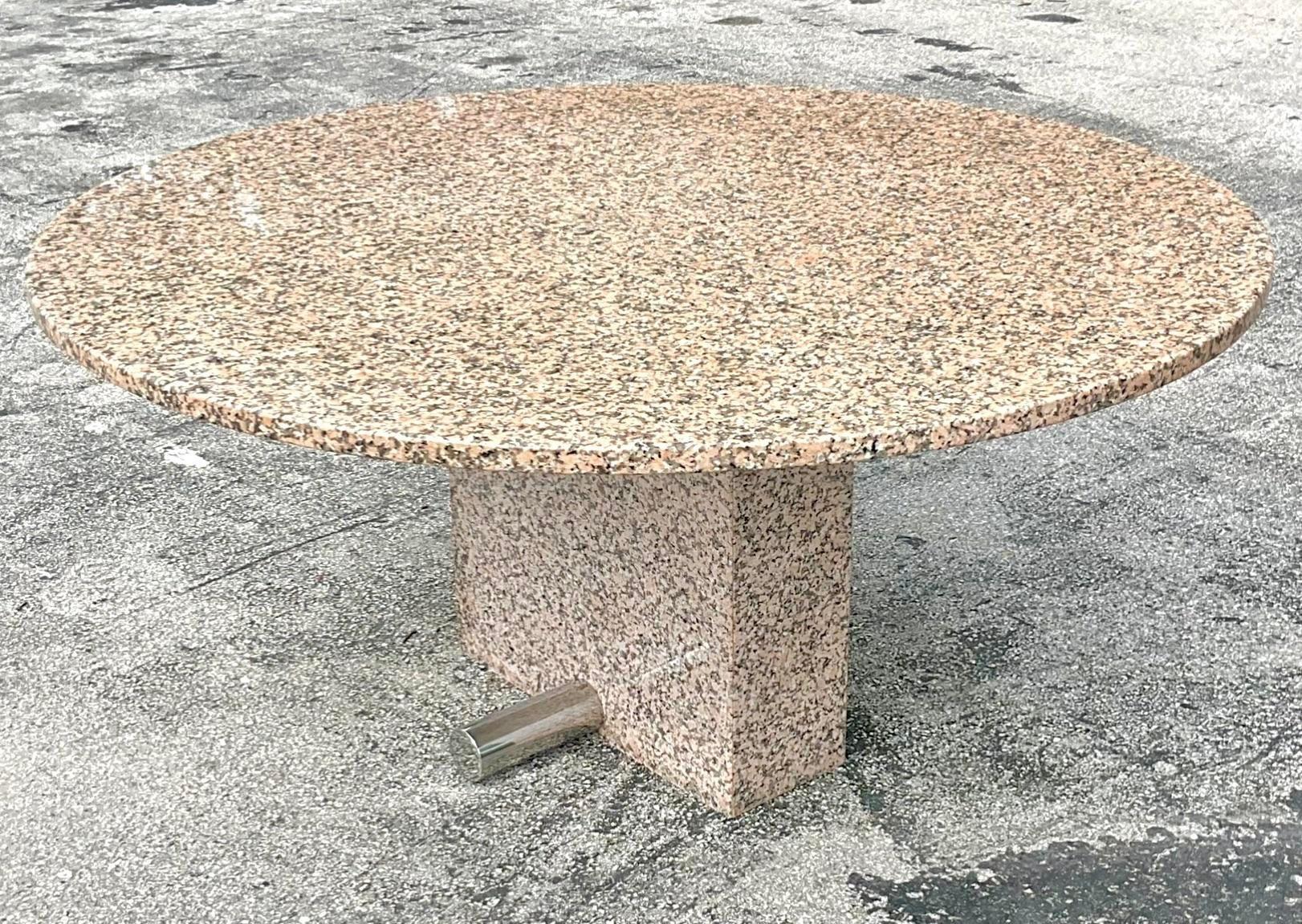 American Vintage Late 20th Century Contemporary Granite Dining Table