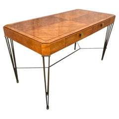 Vintage Late 20th Century Inlaid Writing Desk by Hickory & White Furniture.