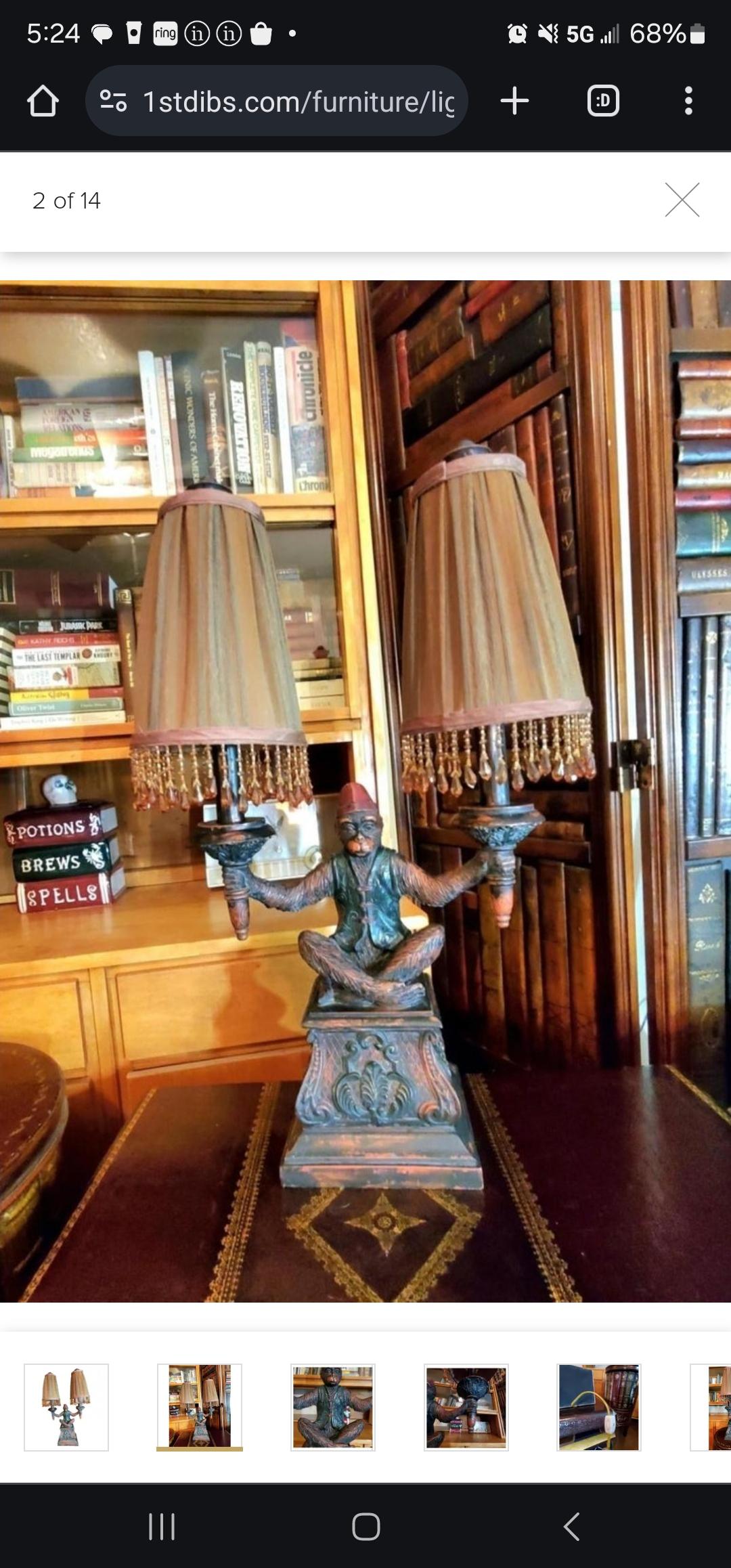 Vintage Fin du 20ème siècle Maitland Smith Bellhop Monkey Dual Dual Lamp en vente 7