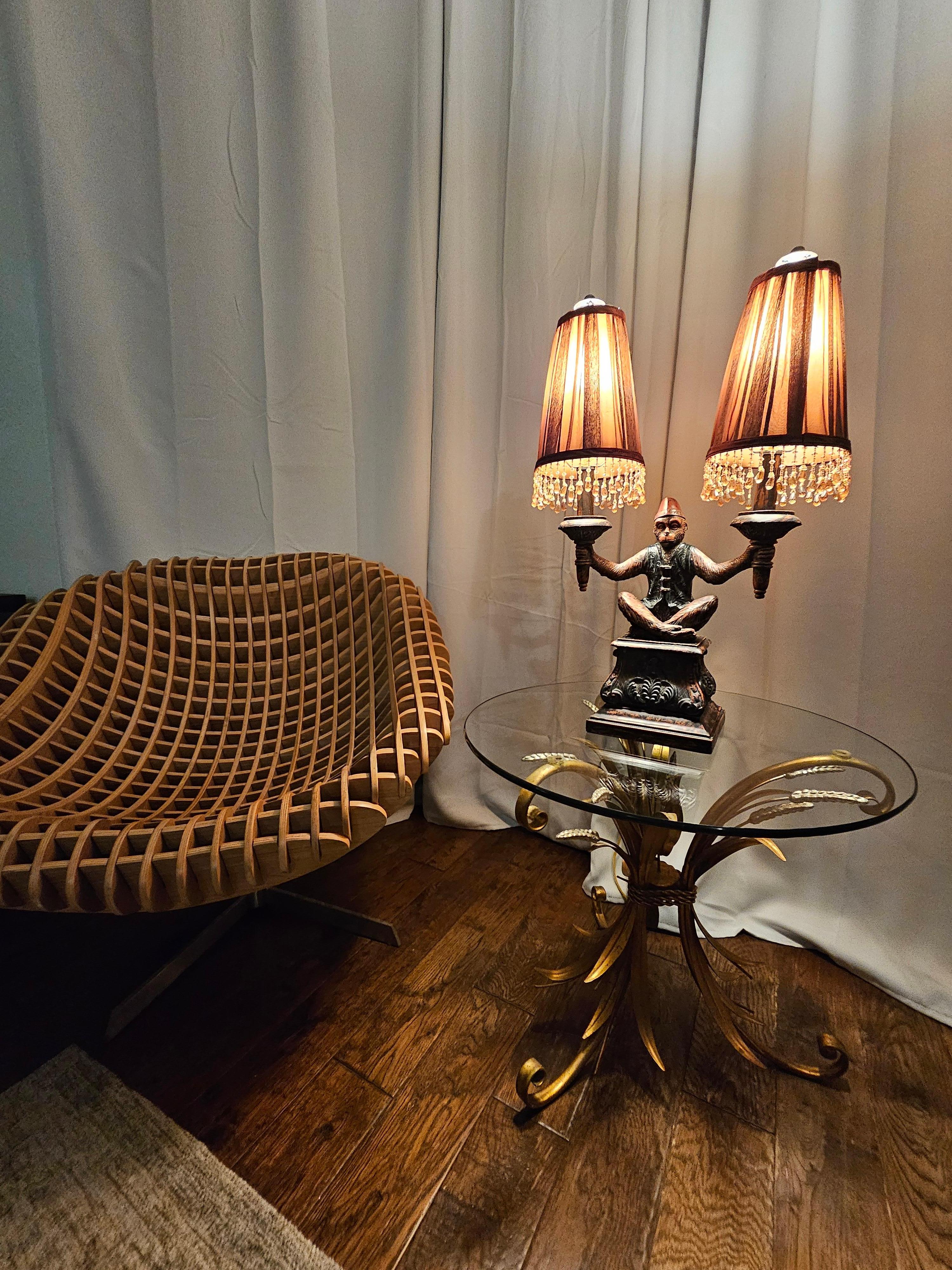 Vintage Ende des 20. Jahrhunderts Maitland Smith Bellhop Monkey Dual Lampe 10