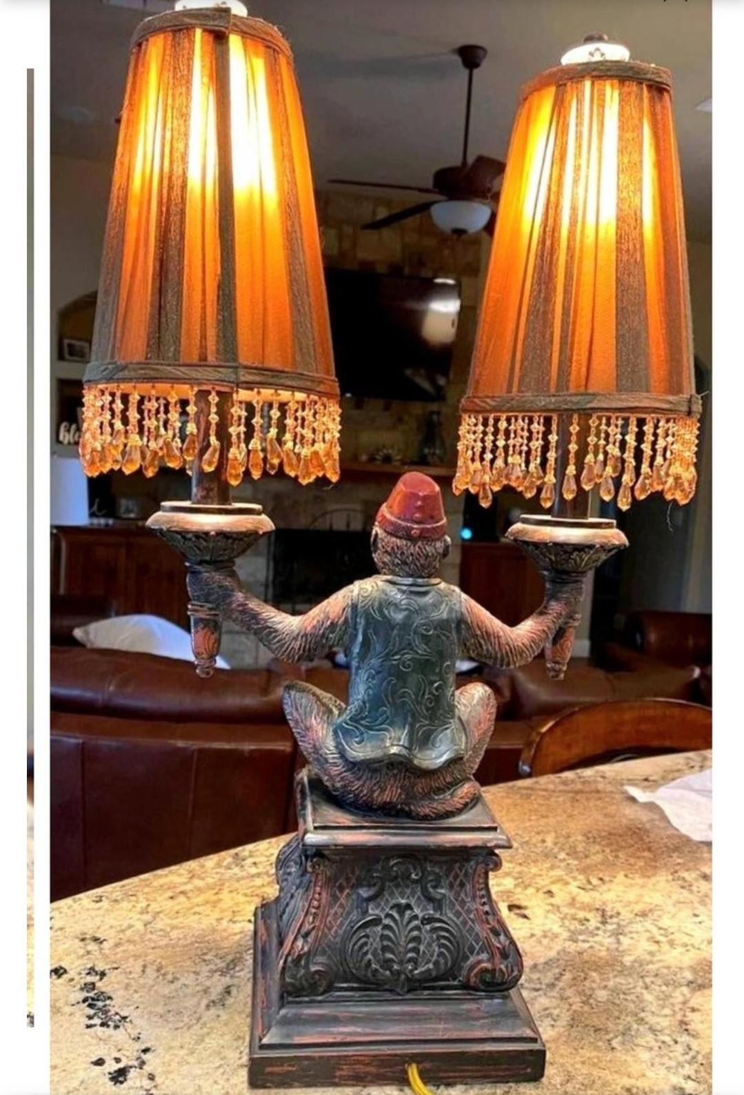 vintage bellhop monkey lamp