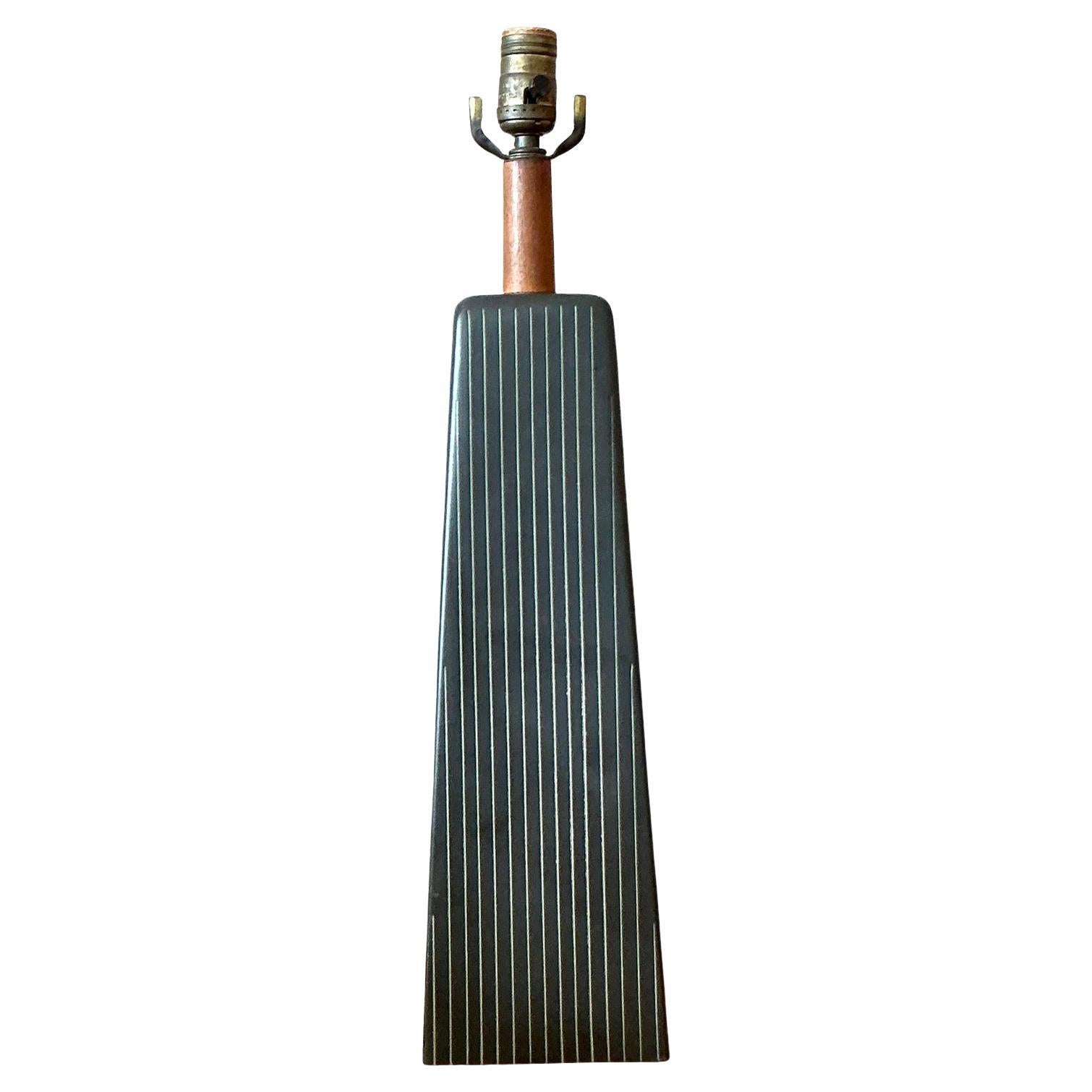 Vintage Late 20th Century Martz Pinstripe Lamp
