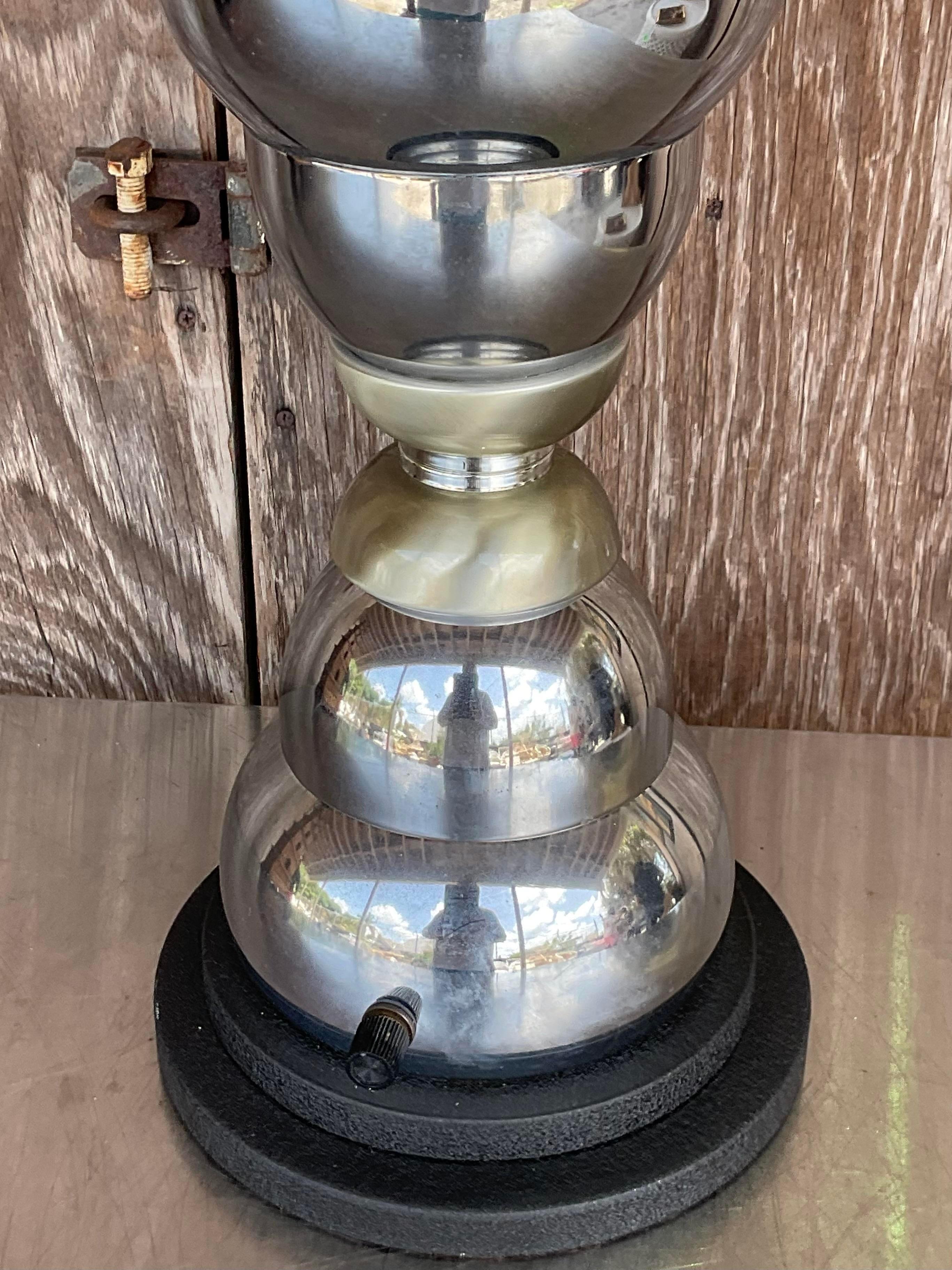 Vintage Late 20th Century Postmodern Chrome Table Lamp In Good Condition For Sale In west palm beach, FL