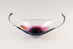 Vintage Late 20th Century Small Murano Stretch Glass Purple Ombre Bowl
