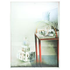 Vintage Late 20th Century Surreal Architectural Lithograph